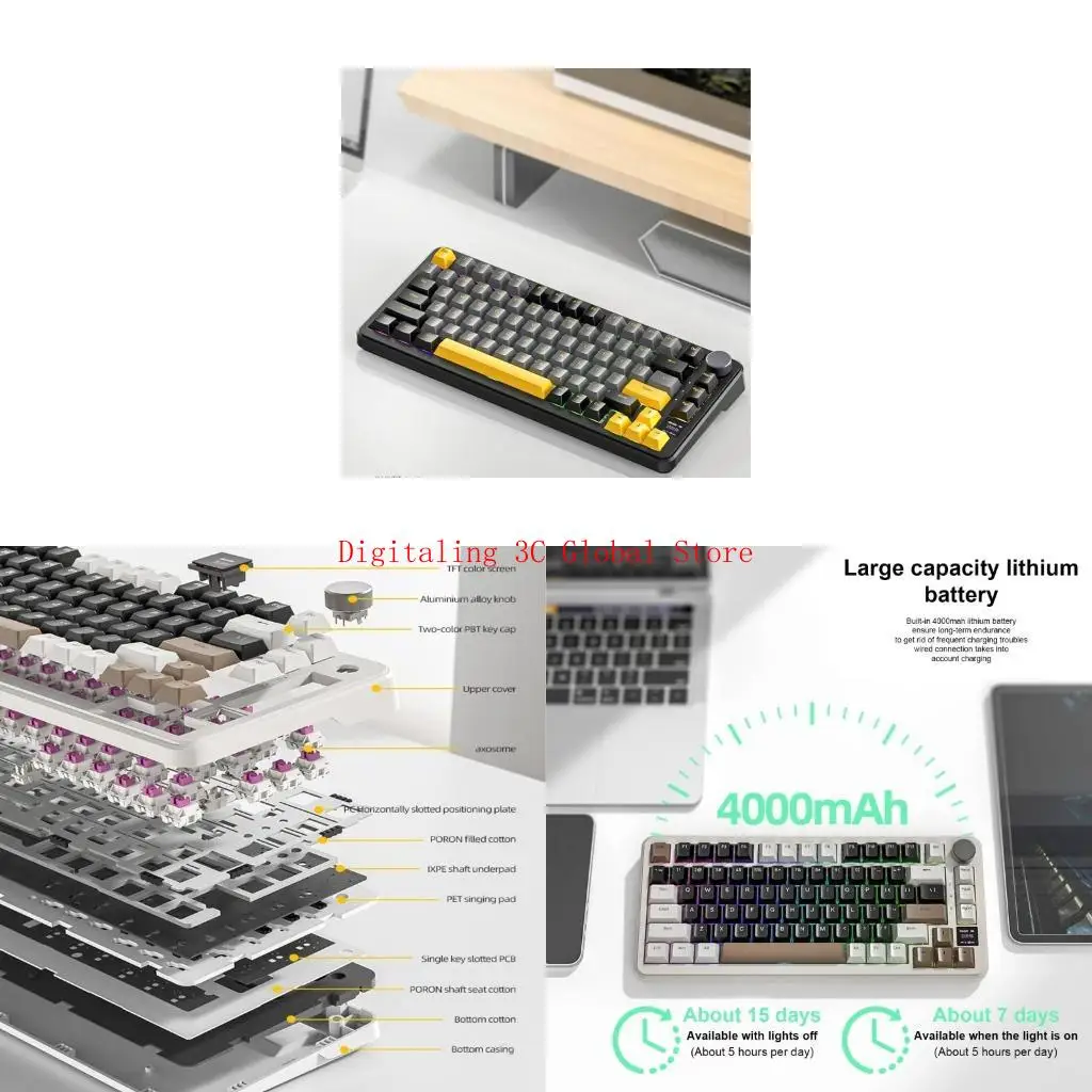 

X85pro 81key Hot Swappable Mechanical Cheeboard 3 моды со структурой прокладки и подсветкой для офиса и путешествия