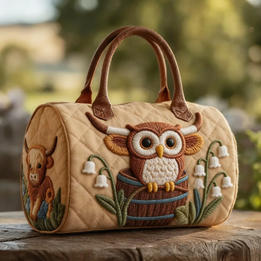 

Сумка-даффл с плечевым ремнем, стеганая, с 3D-рисунком пейзажа, для коротких поездок, вместительная, сумка-тоут