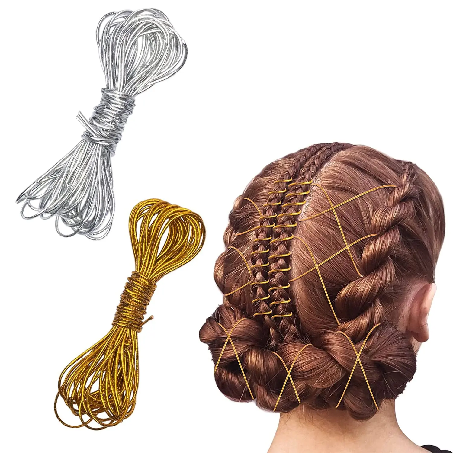 

Dirty Braided Wig Braided Gold Thread Hair Rope Headwear Braided Silver Thread Hair Rope Hair Strap Children's Wig Decoration