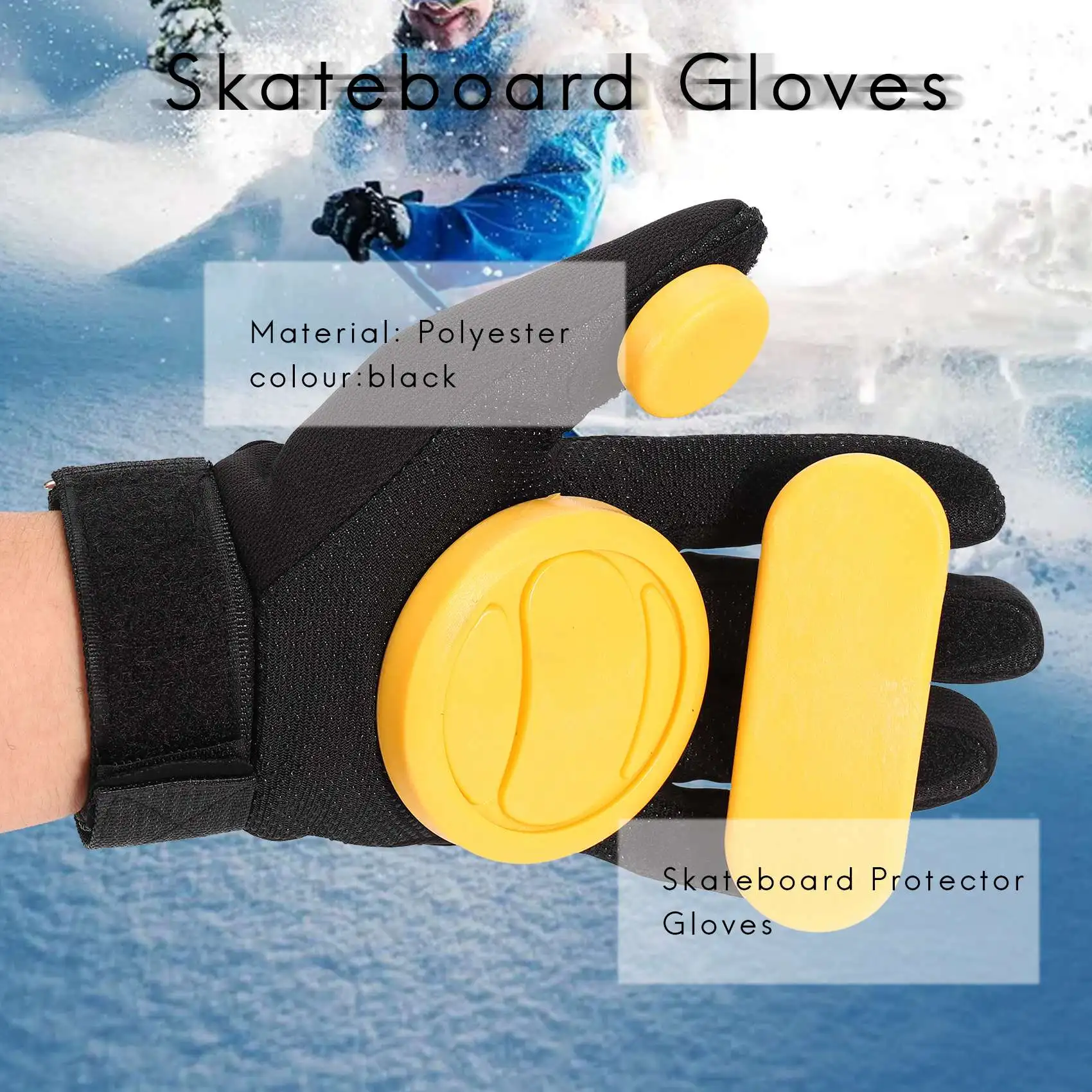

AEF5-DIY Longboard Slide Gloves Skateboard Gloves Foam Protector Downhill Longboarding Skate Gloves With Slider Puck