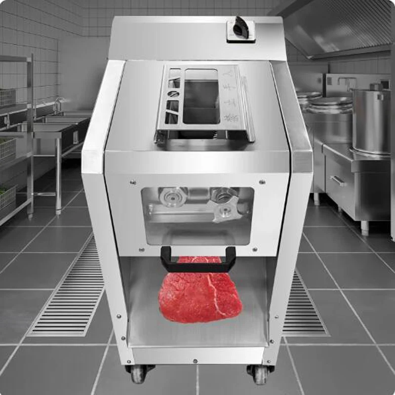 2200W Stainless Steel Vertical Electric Fresh Meat Cutting Equipment For Meat Processing In Restaurant Canteen Meat Slicer