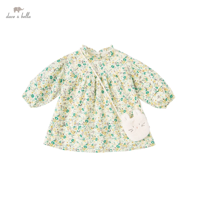 Dave Bella Toddler Girl Dresses Floral Girls' Dresses Spring Autumn Kids Dress Casual Style Costumes With Coin Purse DB3222705