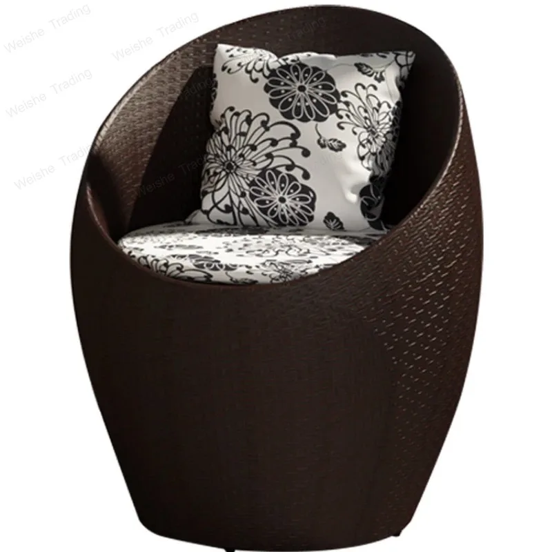 

Rattan Chair Elderly Chair Home Armchair Single Balcony Outdoor Casual Courtyard Woven Outdoor Terrace Small Chair