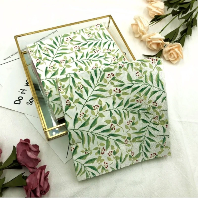 Colourful Napkins Printed Square Paper Napkins Restaurant Floral Facial Tissue Hotel Wedding Table Setting Pure Wood Pulp Paper