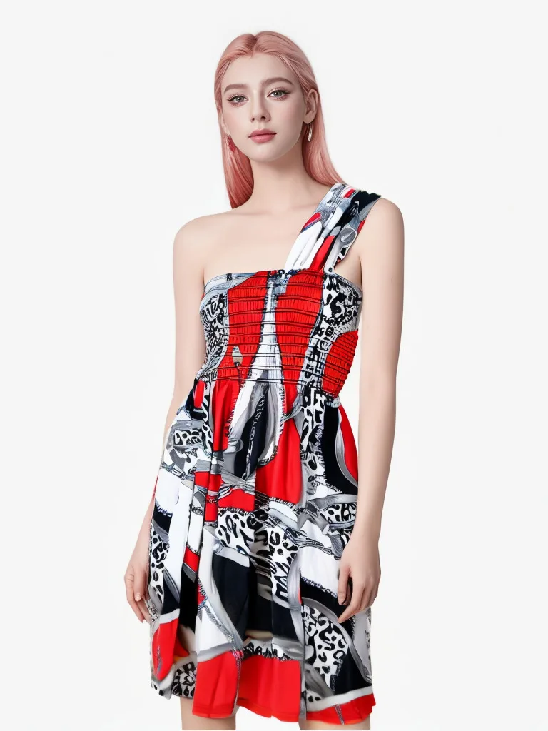 Jurk met één schouder voor dames 2025, zomerprint, mouwloos uitgesneden bodycon maxi-jurken met ruches