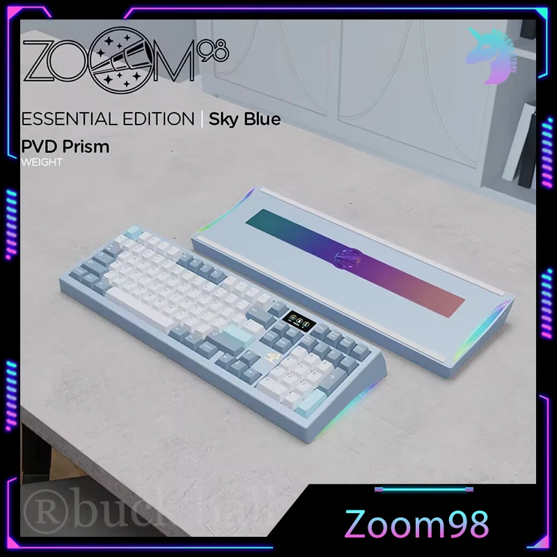 

Механическая игровая клавиатура Zoom98 Meletrix, 3 режима, ЧПУ, Bluetooth, беспроводная прокладка, горячая замена, RGB, офисные пользовательские игровые клавиатуры