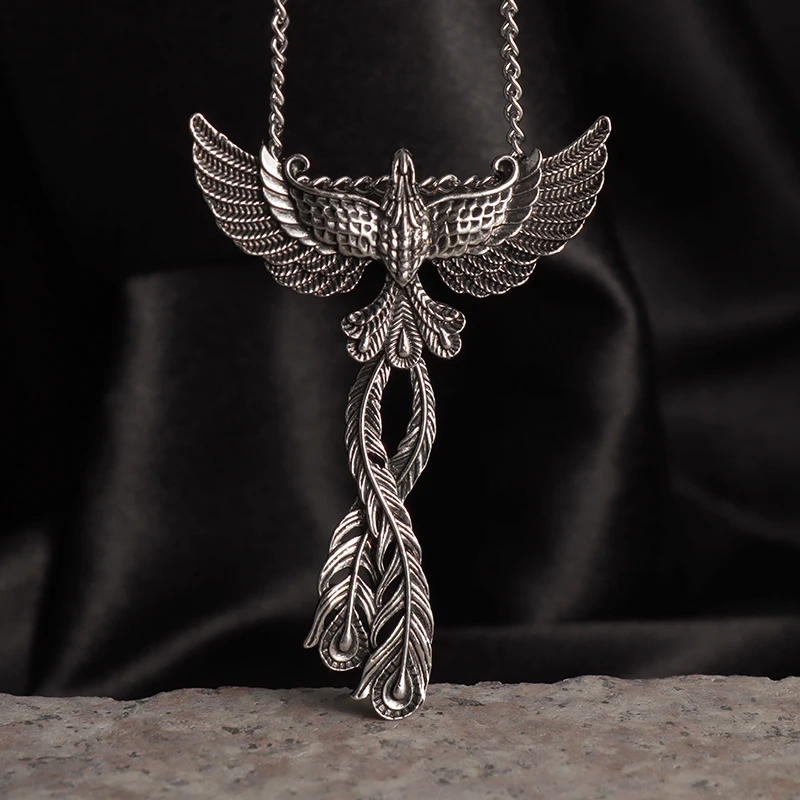 Retro Classic Mythical Phoenix Pendant Angel Wings Necklace Men and Women Street Party Casual Banquet Fashion Jewelry Gifts