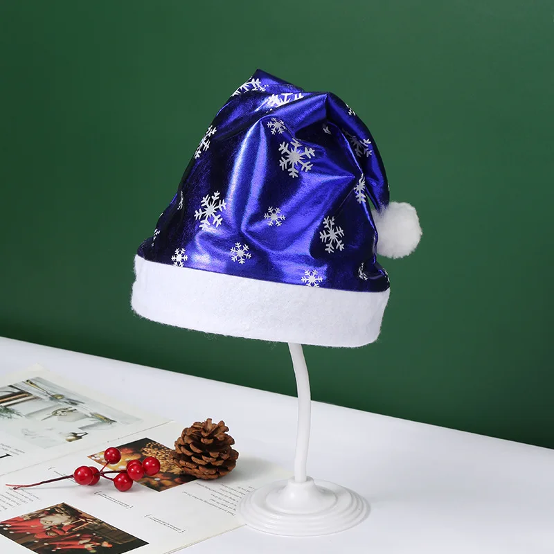 Christmas Party Decoration Snowflake Pattern Christmas Supplies Bright Cloth Christmas Hat Cloth For Gift Accessories Festive
