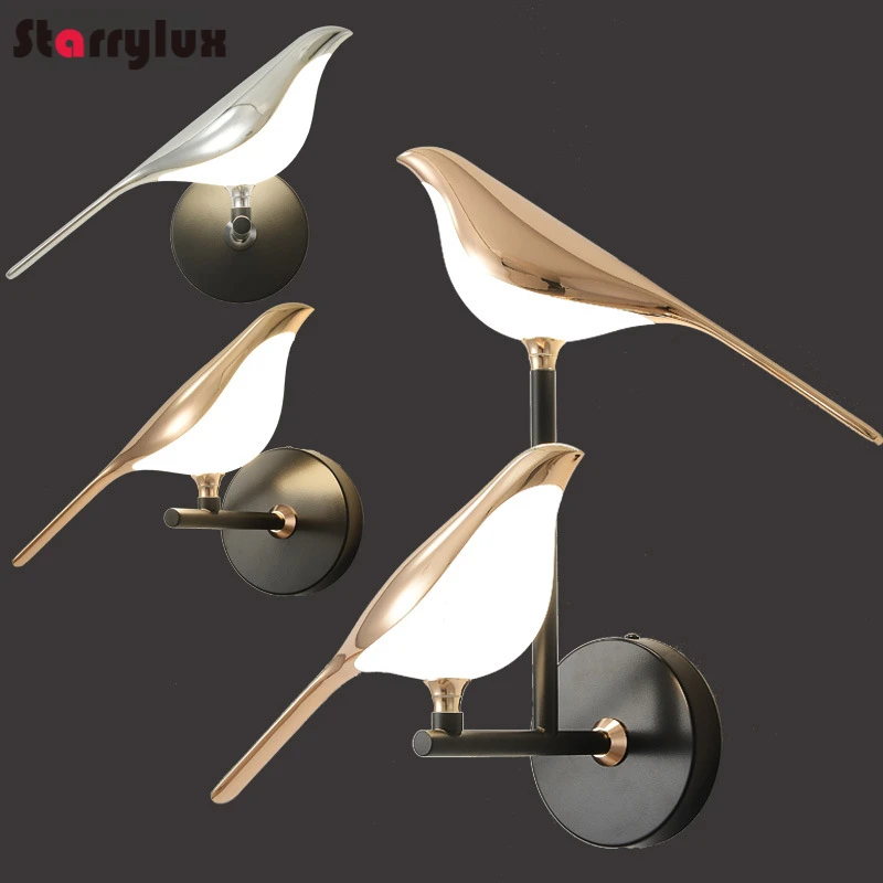 

Magpie Wall Light Modern Minimalist Living Room LED Sconce Chinese Lucky Bedroom Hotel Decor