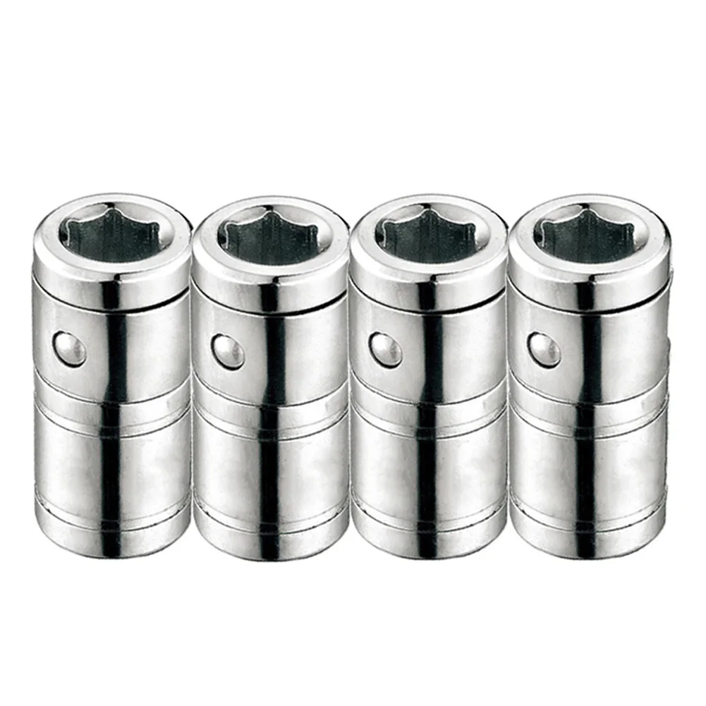 4PCS 6.3mm Screwdriver Bit Connector Socket Adapter 1/4" Square Drive To 1/4" Hex Socket Bits Converter Hand Tools