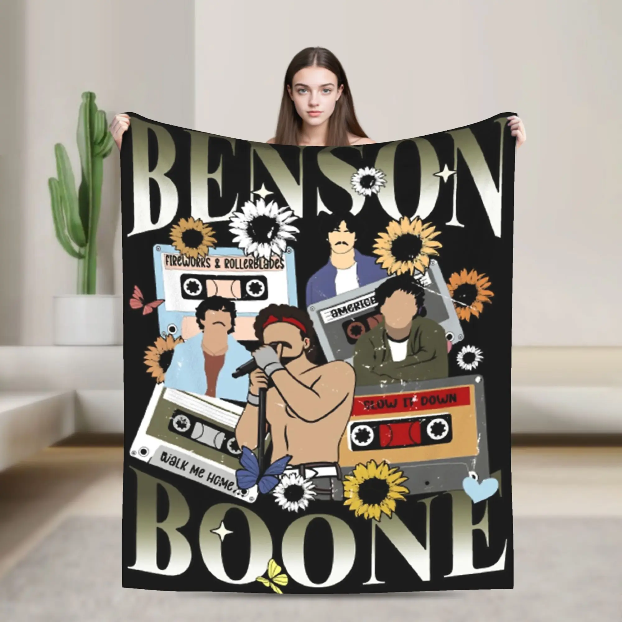 

Одеяло Benson Boone, фланелевое винтажное мягкое одеяло для домашнего текстильного декора