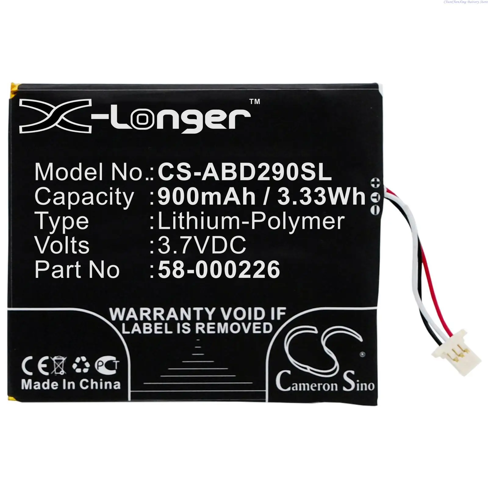 Cameron Sino 900mAh E-reader Battery 58-000226 for Amazon Kindle 10th,J9G29R,53-014490,Kindle Touch 2019,Kindle 10th Gen 2019