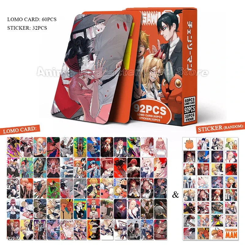 LOMO Cards Sticker Anime Naruto One Piece Chainsaw Man Tokyo Post Card Photocards Hobby Game Collection Toys For Children Gifts