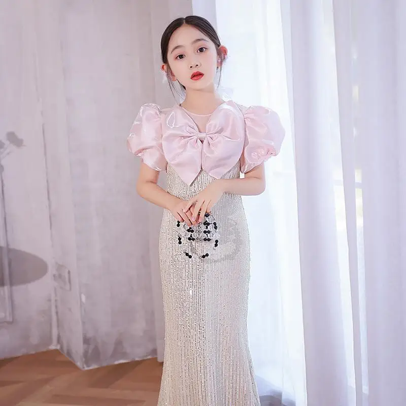 Wedding Dress for Kids Girl Elegant Ball Gowns Teen Birthday Graduation Party Prom Formal Dress Children Mermaid Evening Dresses