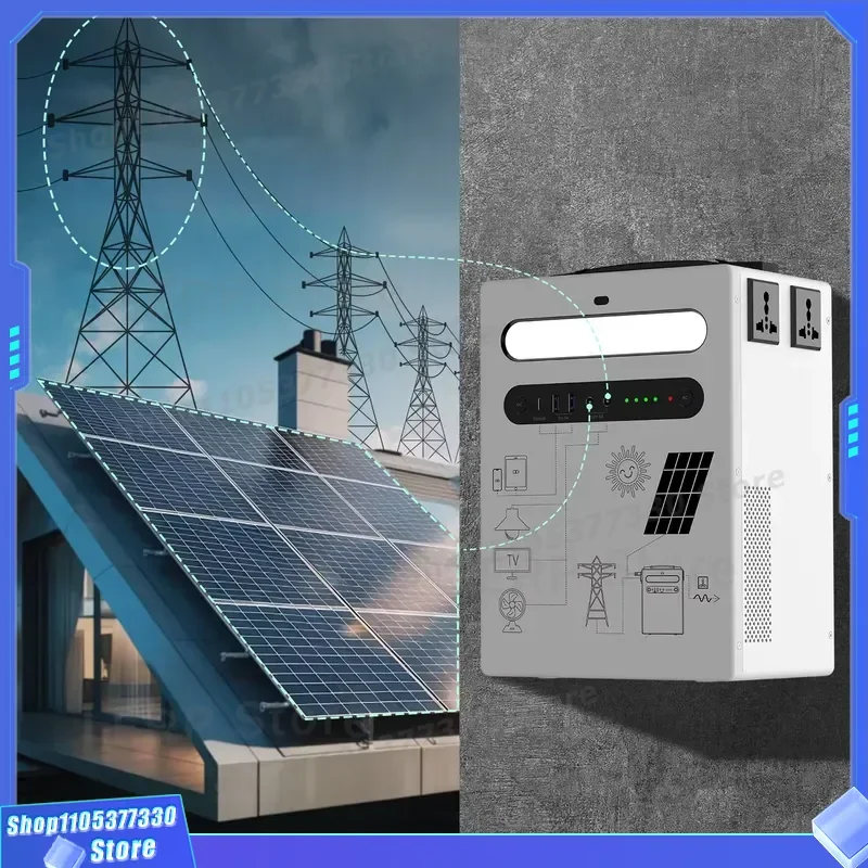 high quality 2-in-1 Wall Mounted Portable Power Station 1KWh 5KWH 10KWH 300W 1000W LiFePO4 Solar Generator for Home Backup