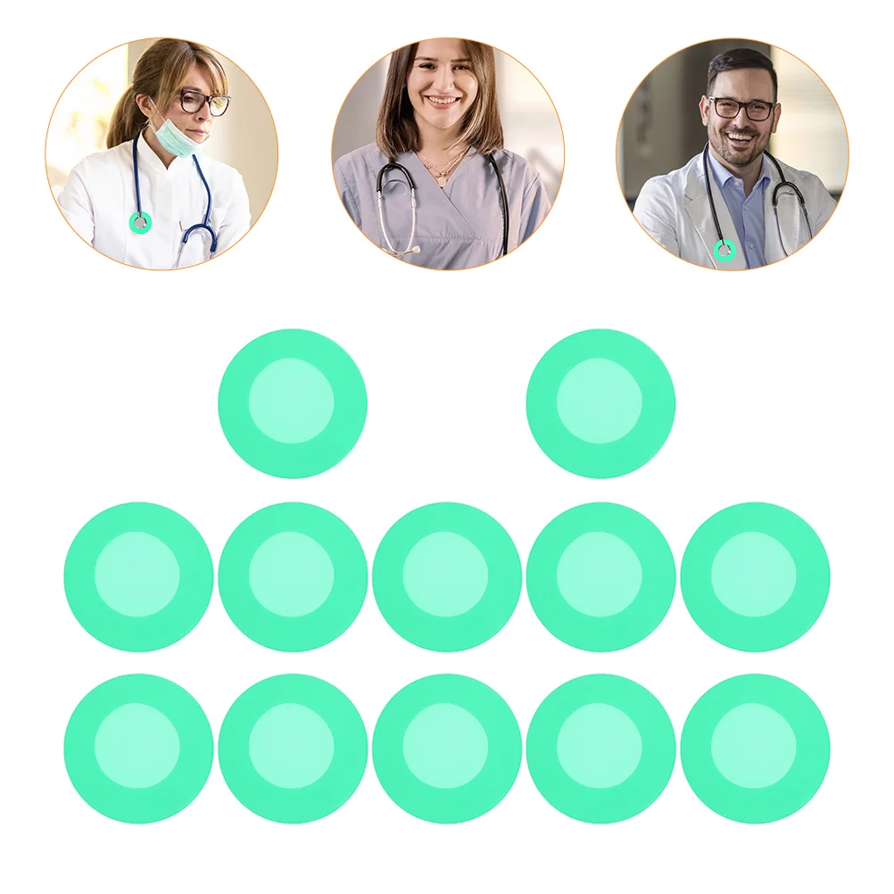 12 Pcs Keychains Stethoscope Set LED Display Holder Silicone Head Covers Silica Gel Protector