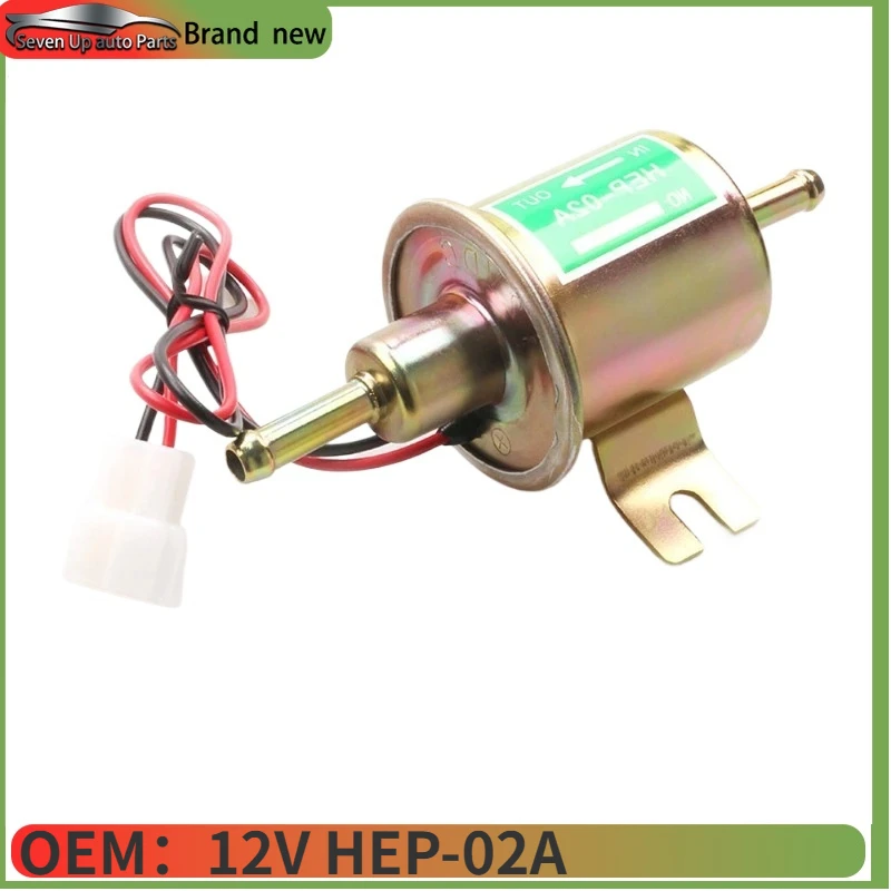 12V HEP-02A Gold Fuel Pump Brand New 12V Universal 2.5-4PSI Gas Diesel Inline Low Pressure Electric Fuel Pump