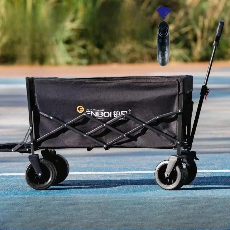 【2026】Nature Hike Camping Trolley Outdoor Family Picnic Folding Remote Control Electric Trolley Portable Useful Camping Supplies