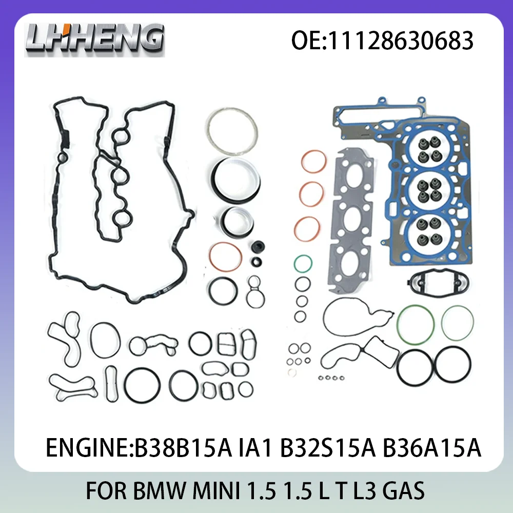 

Engine Full Gasket Set For BMW 1 2 3 4 116i 118i 216i 218i 318i 418i i8 X1 X2 MINI 1.5L 1.5 L T L3 GAS 13-23 B38B15A 11128630683