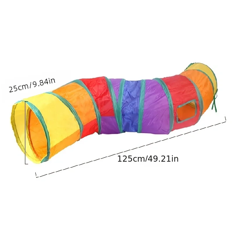 Cat Tunnel Foldable Toy Interactive Training Collapsible Crinkle Kitten Play Games Tunnel Tube With Ball Pat Accessories