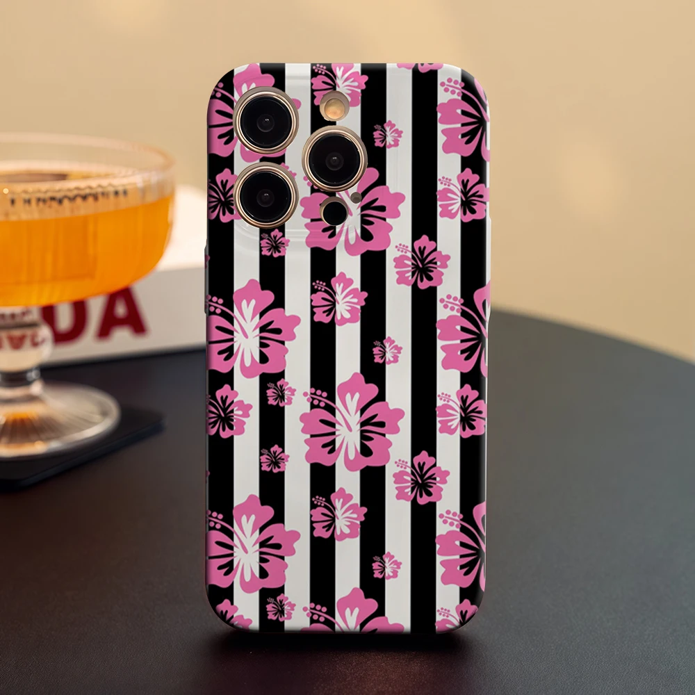 Чехол для телефона с полосками гибискуса IPhone 17 Must-Haves для iPhone 17, 16, 15, 14, 13, жесткий однослойный прочный чехол HD