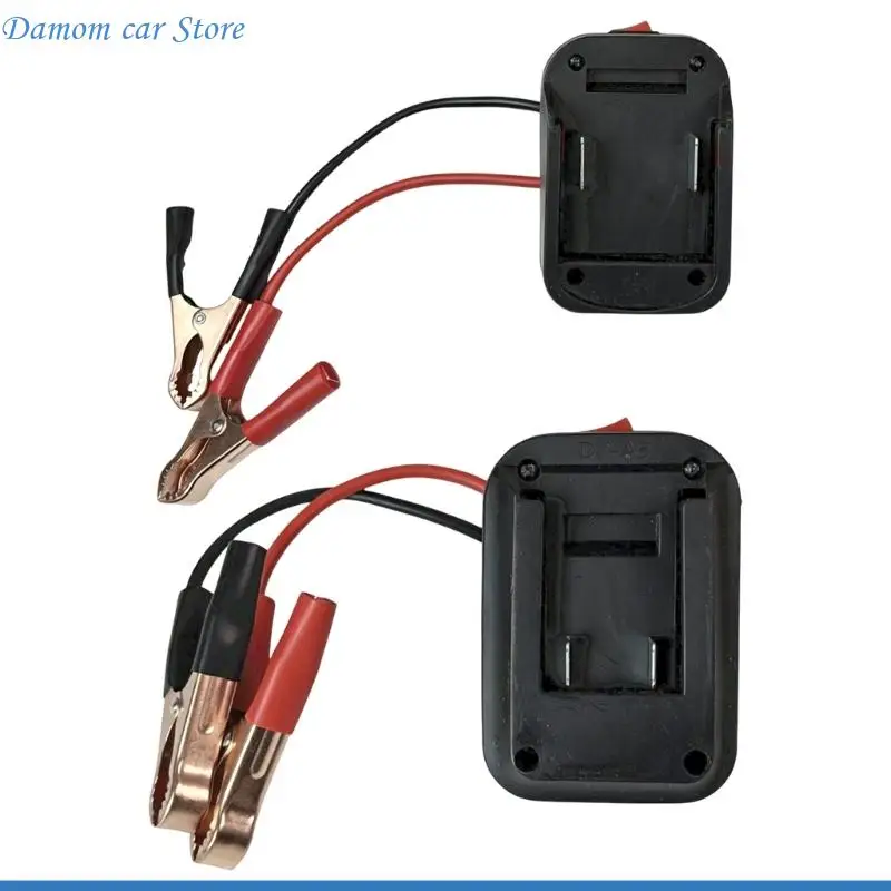 A2UC Vehicle Battery Clamp Adapter 12V 24V with 2 USB Charging and Battery Slot Design for Emergency Start Backup Use