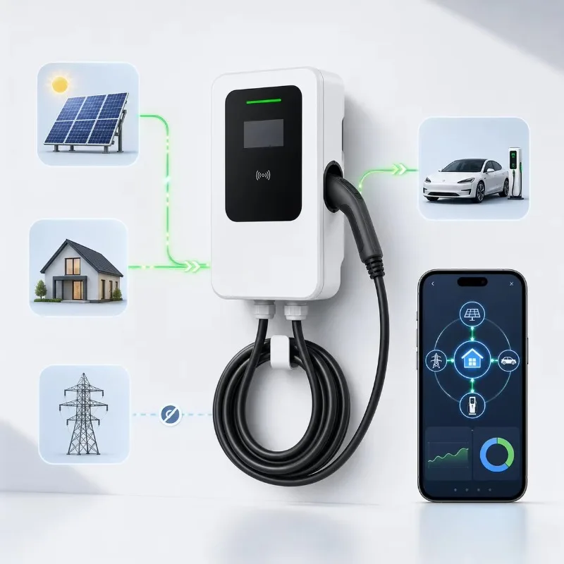 22kW Home Charging Station AC EV Fast Charger Electric Vehicle Charger Piles Type 2 OCPP RFID App Control Commercial