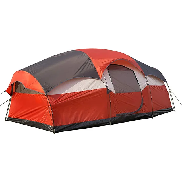 6-8 people three-bedroom tent rainproof shade double-layer mosquito-proof outdoor camping camp