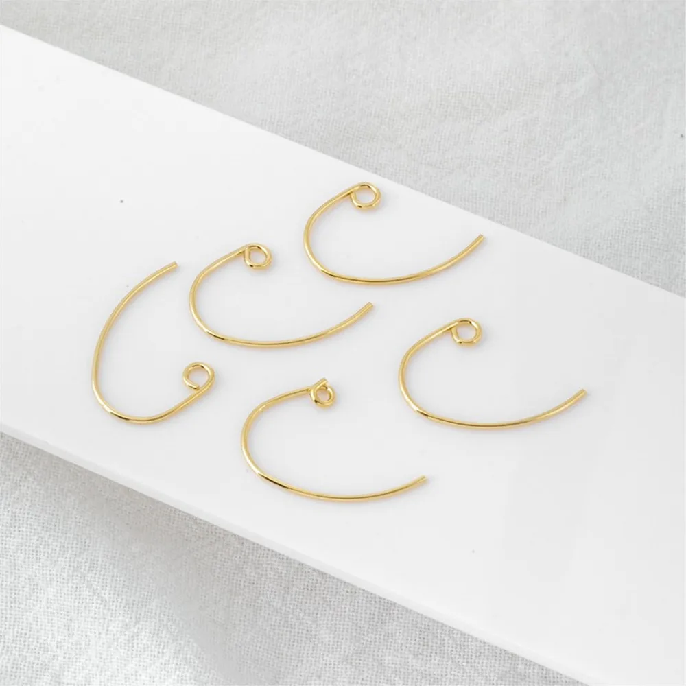 

14K Gold Glossy Ear Hook, Earrings Color Retention Accessories, DIY Handmade Material, Nine-shaped Ear Hook, Simple Jewelry