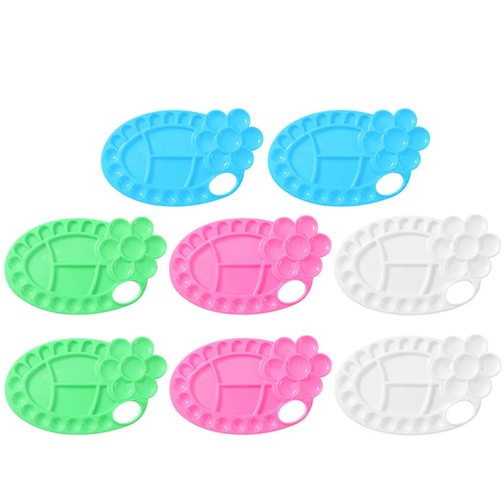 

8 Pcs Palette Watercolor Pigment Board Pallet Paint Silicone Pad Tray Plastic Pallete Child
