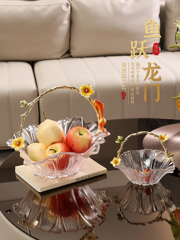 Fruit basket, family living room, coffee table, glass fruit plate