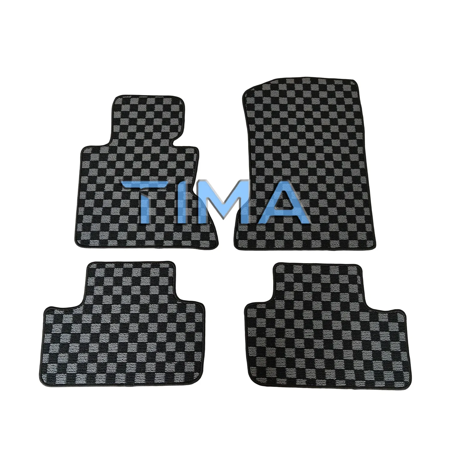JDM Car Floor Mat Accessories Classical  Anti-Slip Checkered Print Floor Foot Pad Mats 4PCS For BMW X3 E83 MX left Hand Driveor