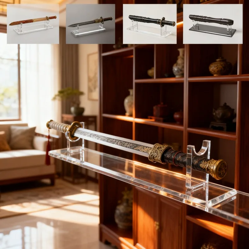 

Акриловый держатель для меча в стиле аниме, катана, японская самурайская сабля, подставка, декоративная полка, многофункциональная стойка для выставки товаров, настольный органайзер