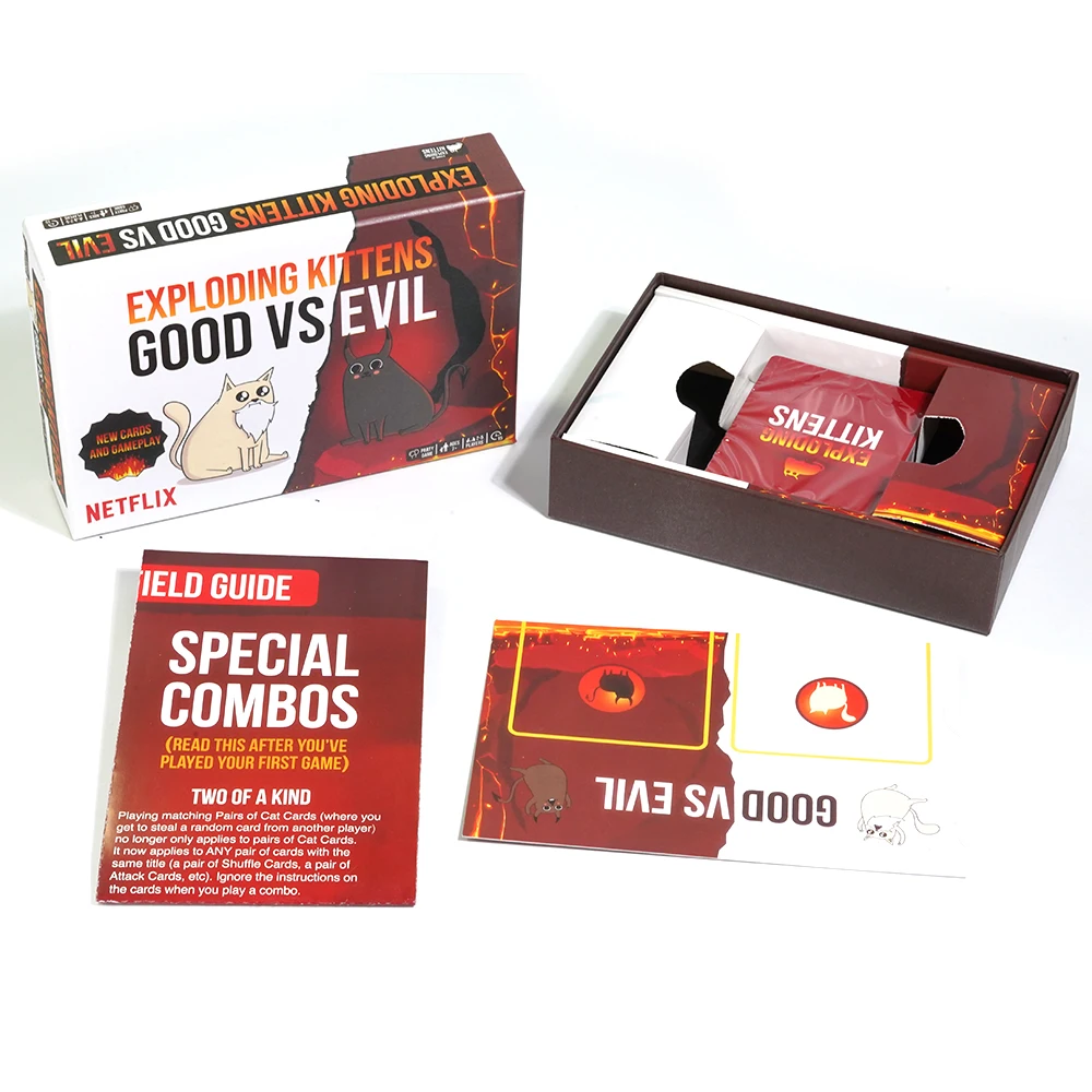 Good vs Evil 55 Cards Elevate Exploding Kittens Family Games for Kids and Adults Funny Card Games Board Game