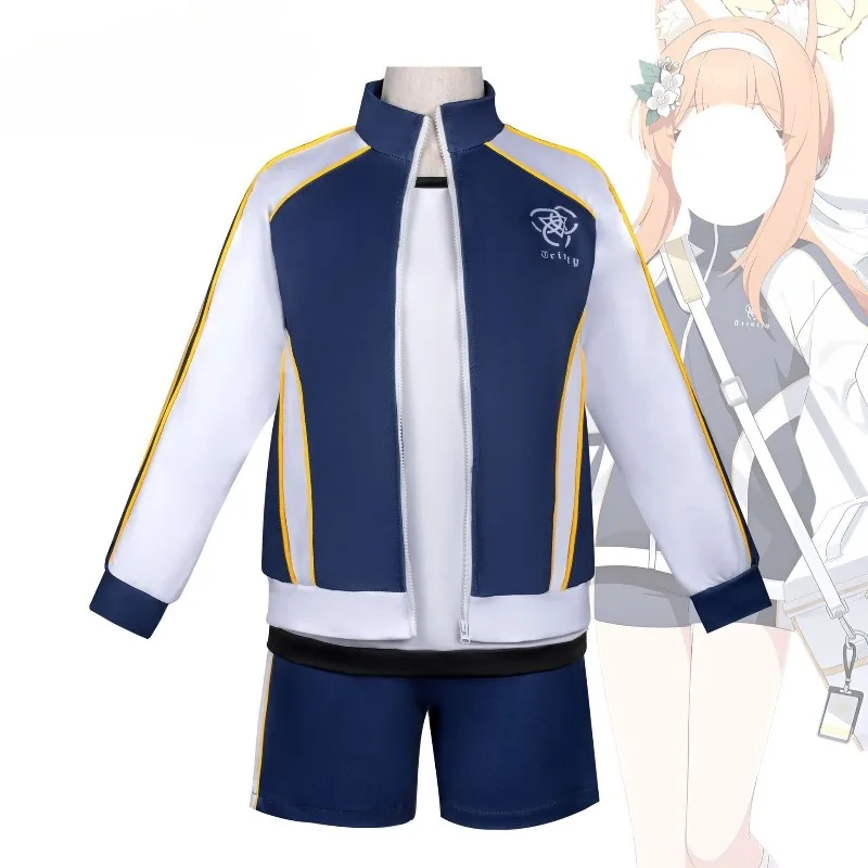 

Game Blue Cosplay Archive Iochi Mari Costume Gymnastic Uniform Sports Wear Top Coat Pants Full Set Training Suit for Women