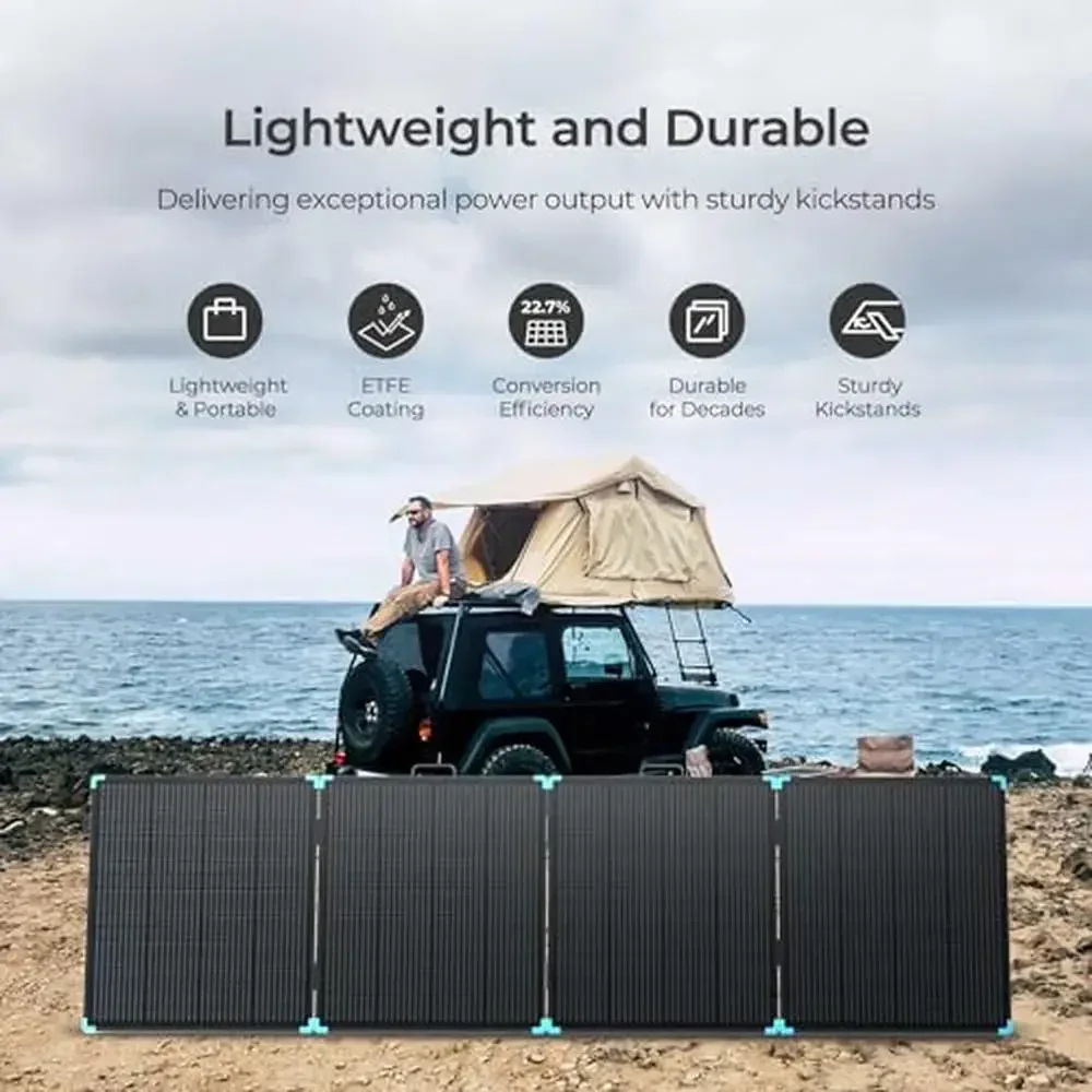 400W Compact Lightweight Portable Solar Panel Suitcase Durable IP67 Waterproof RV Camping Off-Grid Outdoor Activities Foldable