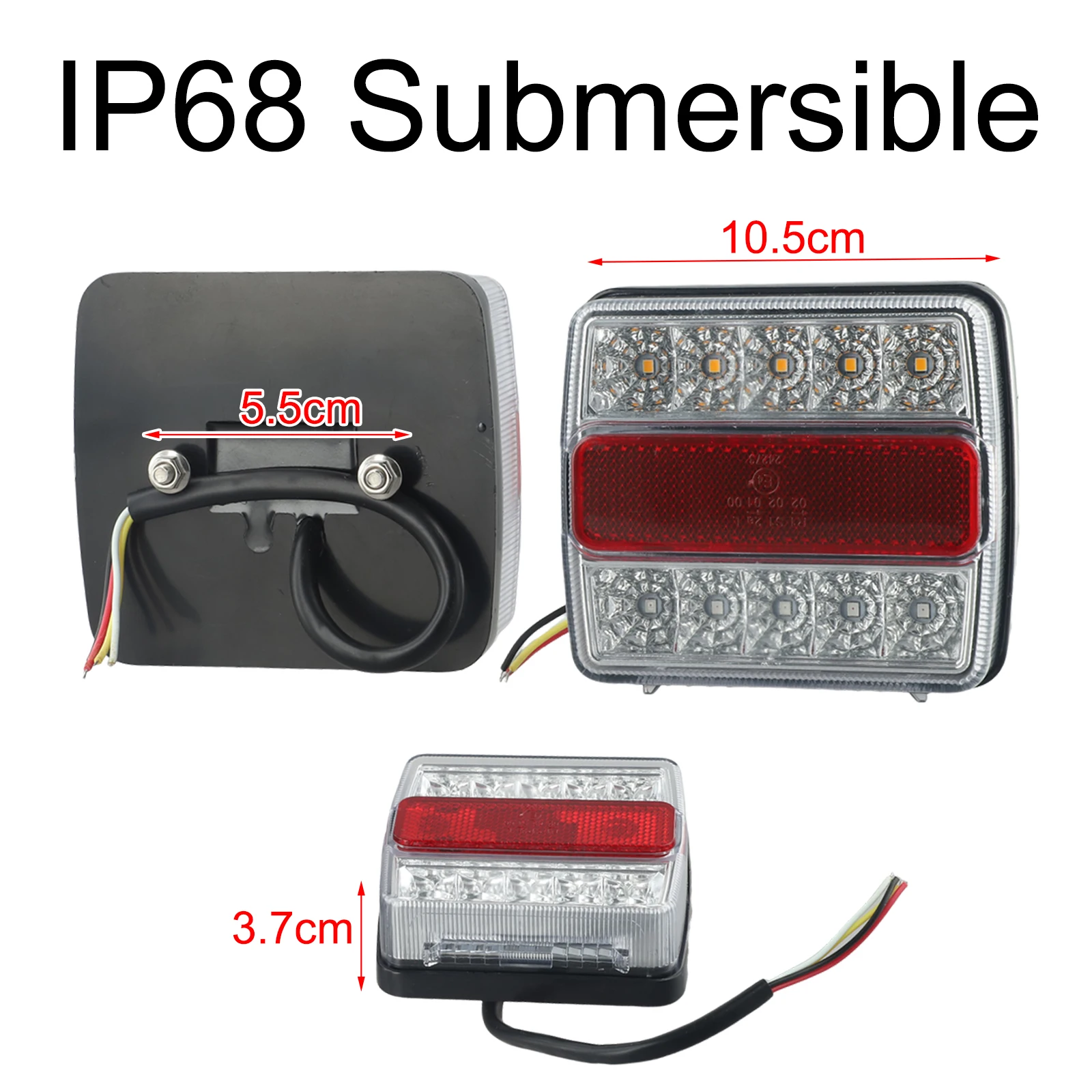 

Replacement Tail Lights Right 12V Waterproof 2Pcs Boat IP68 Kit LED Left Marker Rear Submersible Trailer Practical