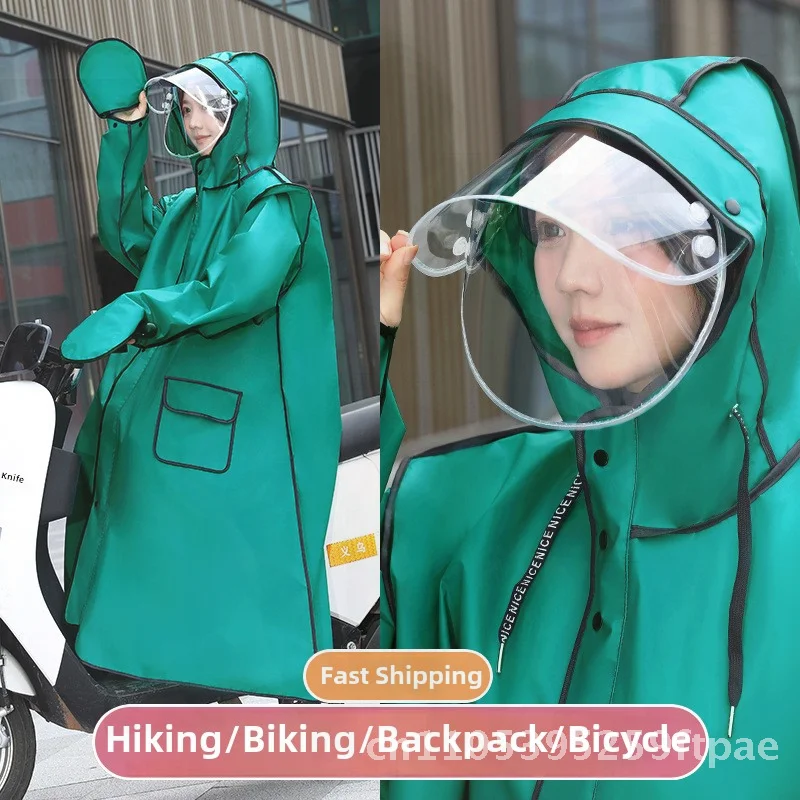 Adult Cycling Raincoat Full Body Portable Poncho Men Women  Special Rainstorm Waterproof EVA Zipper Raincoat suit