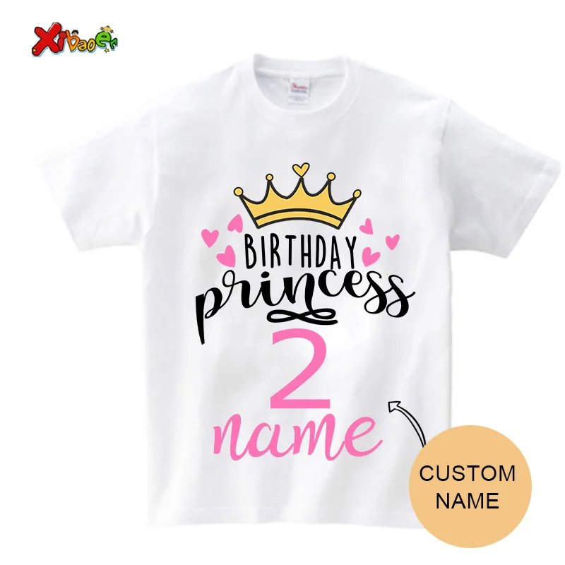 Princess Birthday Shirt Girl Shirt Family Party Matching Clothes Outfit Kids Matching Personalized Name Shirt Set Famili T Shirt