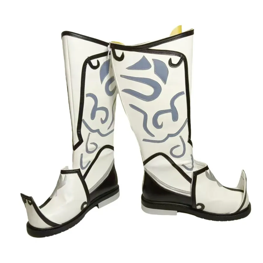 Branco anime cosplay botas guerreiro cavaleiro príncipe sapatos carnaval festival halloween cosplay masquerade vestir-se