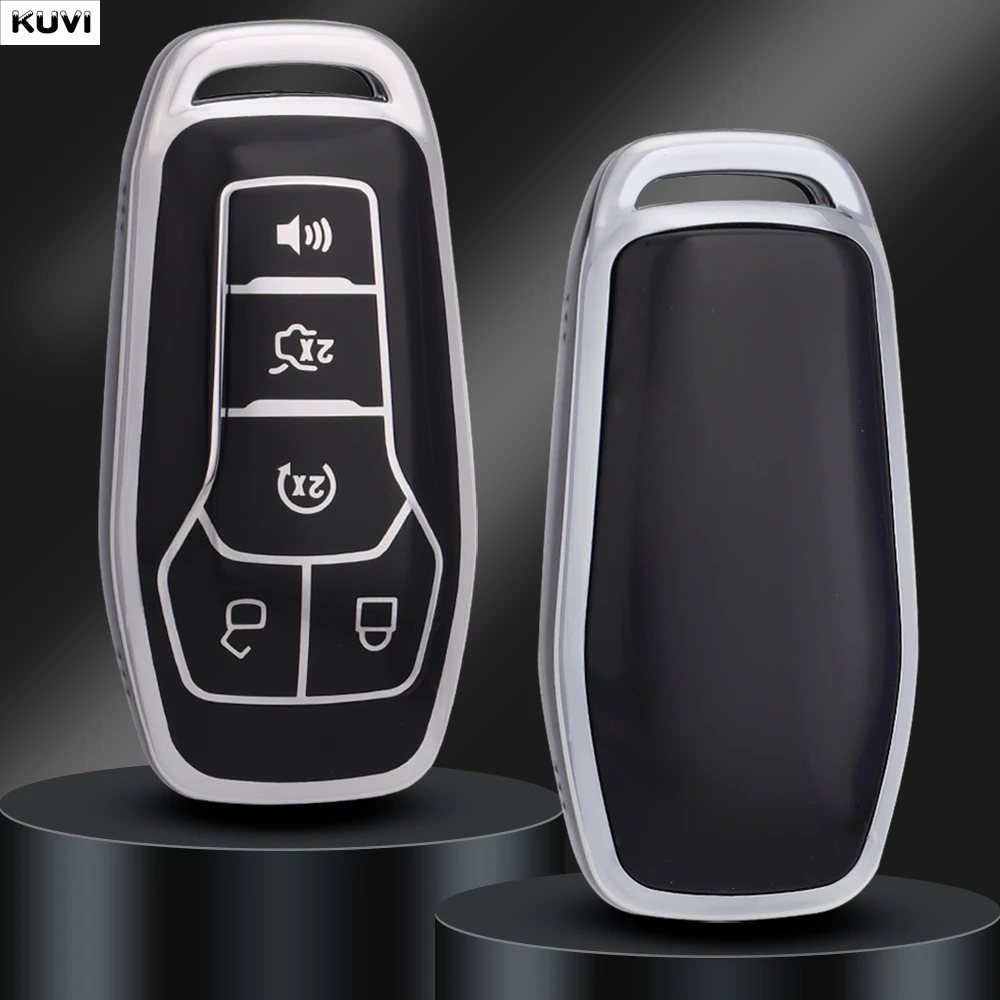 

5-кнопочный смарт-чехол из ТПУ для автомобильного ключа, держатель для брелока для Ford Fusion Mondeo Mustang F 150 Explorer Edge 2015 2016 2017 2018