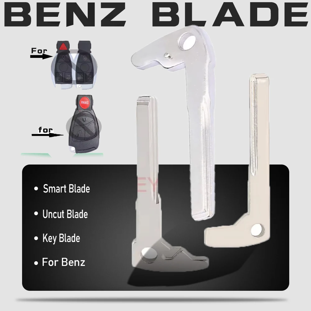 

KEYECU Smart Remote Key Blade Необрезанный пустой ключ Замена лезвия для Mercedes-Benz BAG 2000+