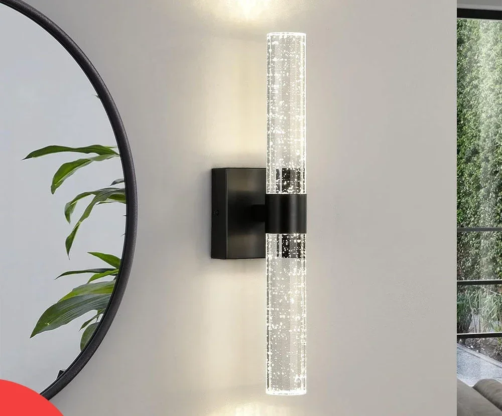 Nordic  Crystal Rod LED Wall Lamp Bedroom Bedside Living Room Wall Light Aisle Interior Home decoration