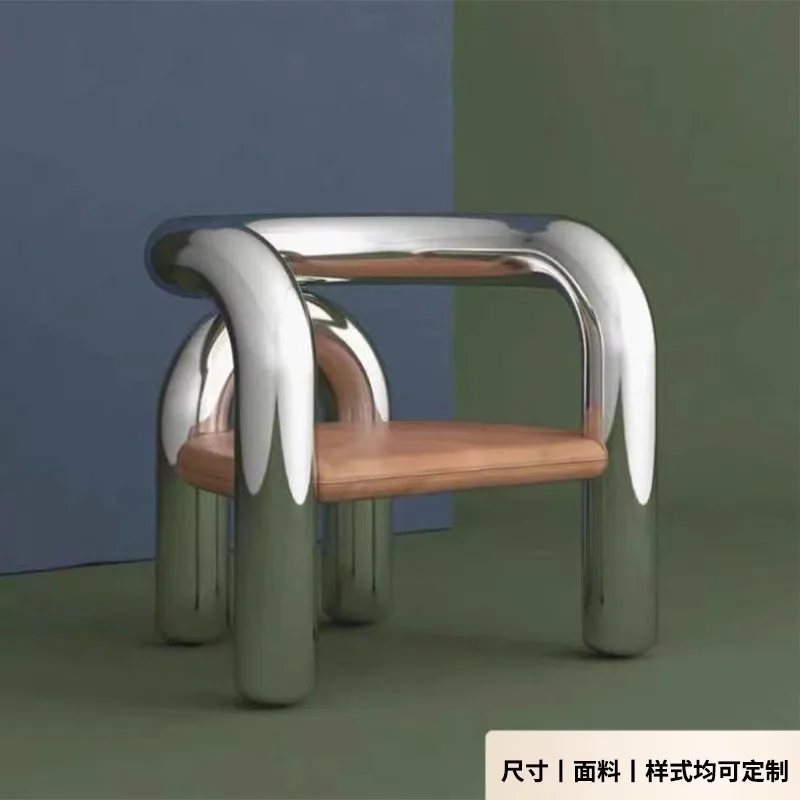 FRP elbow armchair resin electroplating leisure chair living room home back chair dining chair