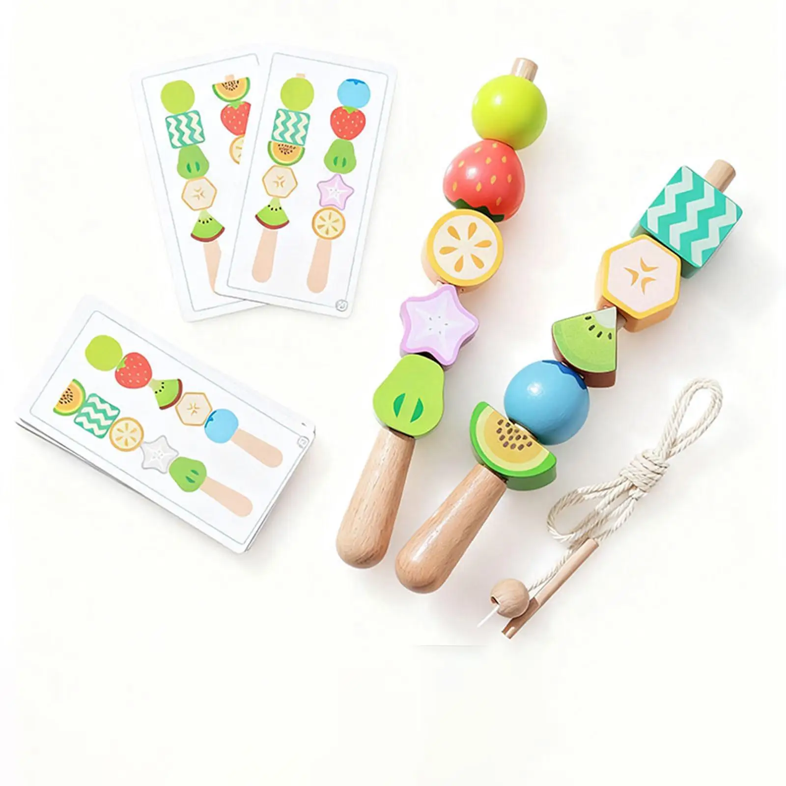 Educational Sensory Toy Wooden Beads Sequencing Toy Interactive Learning Play Toys for Children’s Early Cognitive Skills