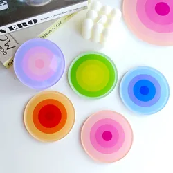 Acrylic Coaster Porta Vasostable Mat Anti Slip Cup Holders Gradient Color Cocinas Accesorios Kitchen Drink Coasters