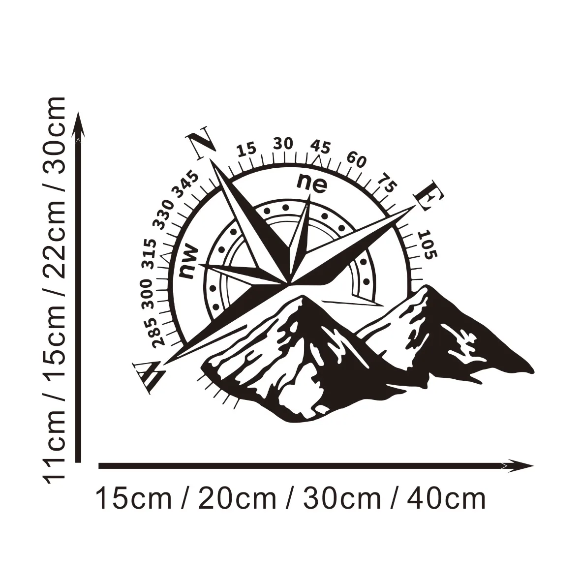 

Compass Wind Rose Vinyl Decals - 100% Waterproof Die-Cut Stickers, Scratch-Resistant | Cool Decor for Cars, Laptops & Outdoor Ge