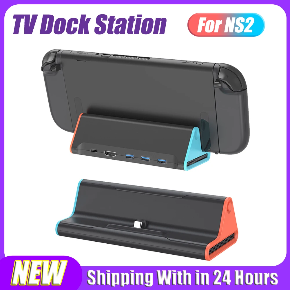 TV Dock Station For NS2 with Type C/USB Port Portable 4K TV Dock Adapter USB3.0 Game Console Charging Stand Gaming Accessories