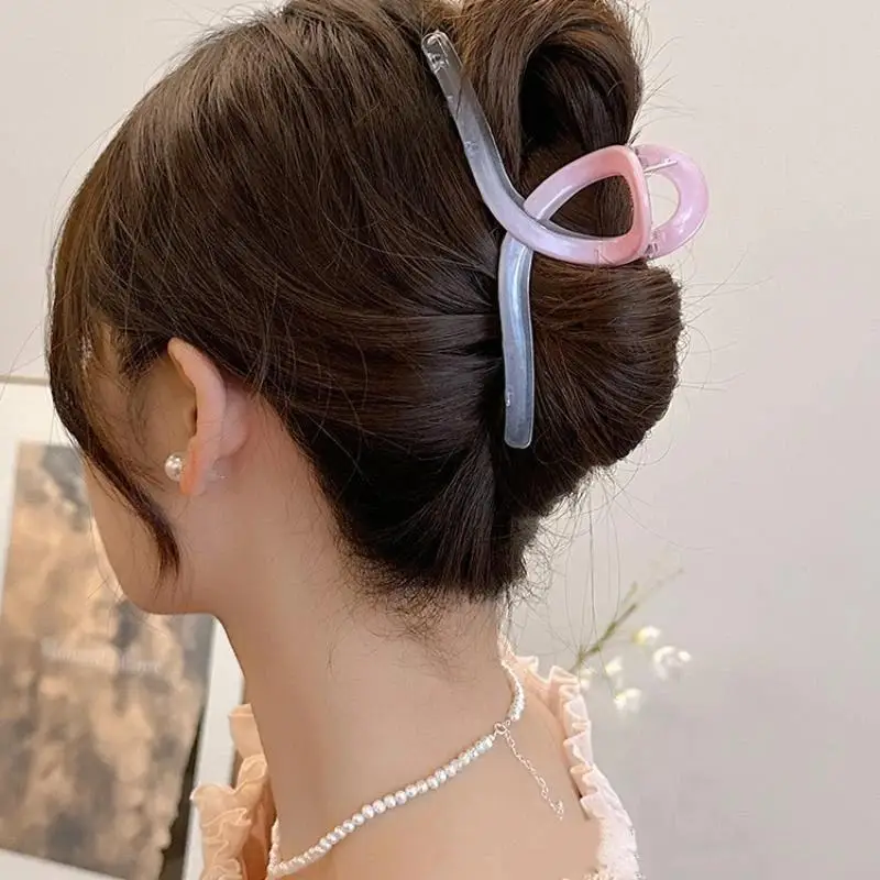 1 Stück Große Haarspange mit Farbverlauf für Damen, Elegante Haarklammer, Modische Haarspange für Mädchen, Haaraccessoires – Detail 4