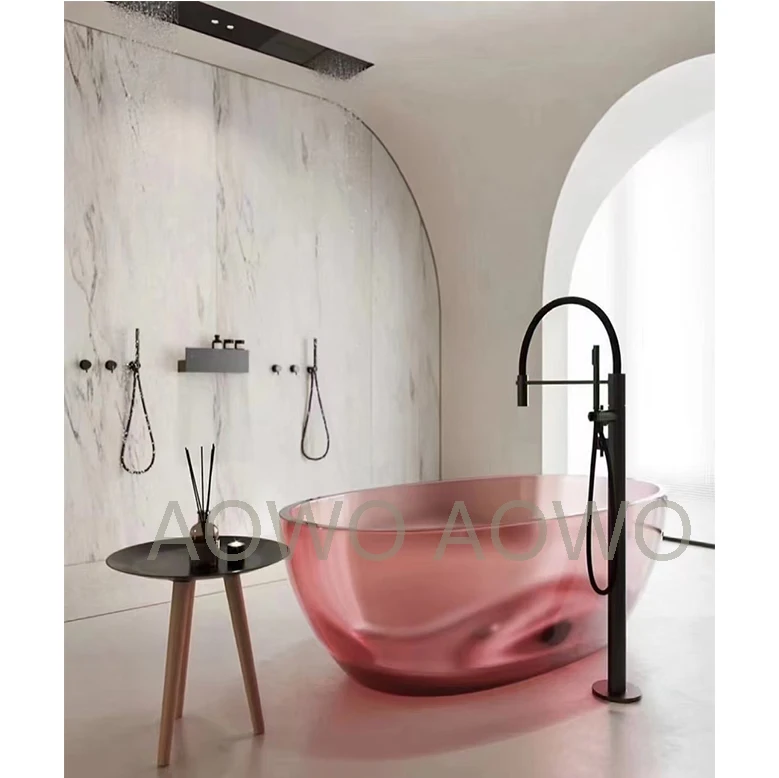 

Résine Transparente Colorful Transparent Freestanding Bathtub, Crystal Bathtub, Sitting Freestanding Bathtub